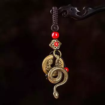 2025 год китайского зодиака змея счастливый кулон креативный богатство аксессуары женщины мужчины сумка шарм ювелирные изделия подарок 02