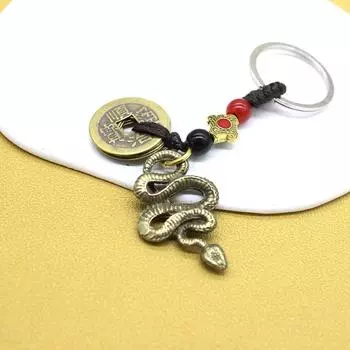 2025 год китайского зодиака змея счастливый кулон брелок креативный брелок богатство аксессуары для женщин мужчин сумка шарм ювелирные изделия подарок 1 pc