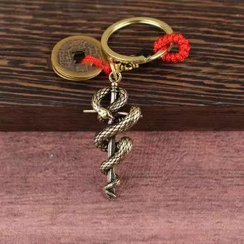 2025 год китайского зодиака змея счастливый кулон брелок креативный брелок богатство аксессуары для женщин мужчин сумка шарм ювелирные изделия подарок