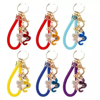 2025 год китайской змеи счастливый кулон брелок креативный подарок шарм мужчины женщины ключевые аксессуары Q4S0 dark Blue-One size