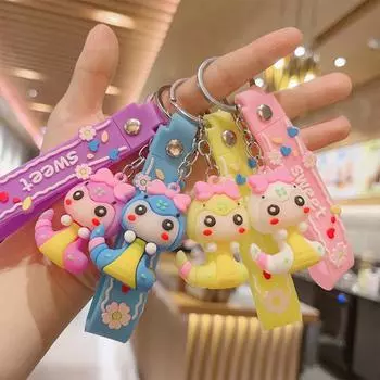 2025 год Креативный кулон в виде змеи со знаком зодиака брелок для ключей с надписью «Счастливый брелок», подвески для рюкзака, украшения для автомобиля, подарочные украшения фиолетовый