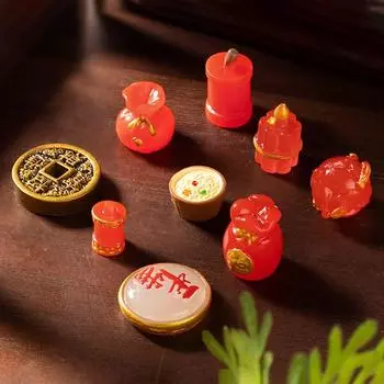 2025 год Счастливый денежный мешок Петарды Благословение мешок Рог изобилия Украшение Китайский стиль Фортуна Микро Ландшафтный орнамент