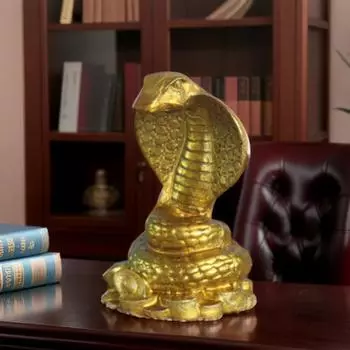 2025 год змеи фигурка имитация змей украшения смоляные украшения счастливый настольный стиль J4T9 Golden-1pcs