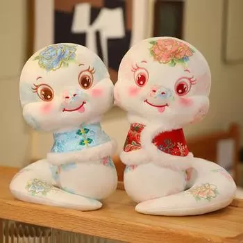 2025 год змеи кукла китайский Новый год змея фигурка мягкая кукла-талисман S красный