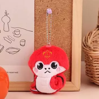 2025 год змеи плюшевая игрушка брелок зодиак змея мягкая кукла кулон автомобильный брелок рюкзак сумка декор год подарок красный