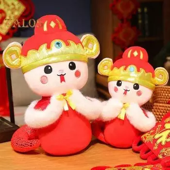 2025 год змеи плюшевая кукла китайский зодиак чучело новогодний талисман игрушка праздничные змеи плюшевые игрушки для весеннего фестиваля S