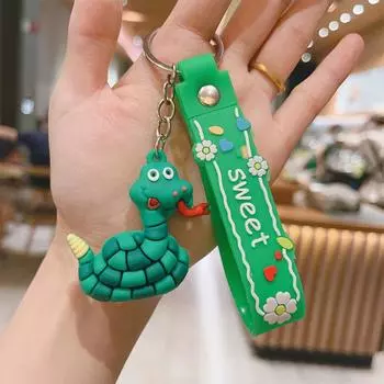 2025 Год Змеи Подвеска Китайский Зодиак Счастливый Брелок Креативный Брелок Для Ключей Женщины Мужчины Сумка Шарм Аксессуары Подарок красный