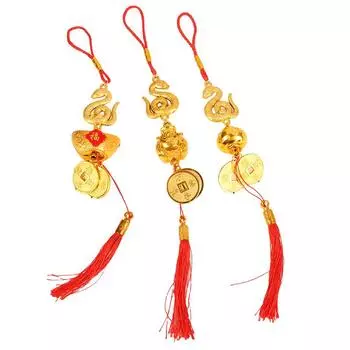 2025 год Змеи позолоченный пластиковый зодиакальный кулон в виде змеи коллекционные предметы счастливый талисман новогодние украшения для дома и автомобиля 5