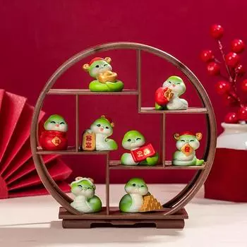 2025 год Змеи Украшение Мультфильм Счастливая Змея Фигурка Микро Пейзаж Автомобиль Интерьер Домашний Рабочий Стол Украшение