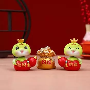 2025 год Змеи Украшение Мультфильм Счастливая Змея Фигурка Микро Пейзаж Автомобиль Интерьер Домашний Рабочий Стол Украшение F