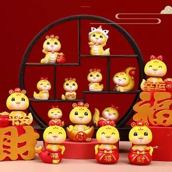 2025 год Змеи Украшение Мультфильм Счастливая Змея Фигурка Микро Пейзаж Автомобиль Интерьер Домашний Рабочий стол Украшение E