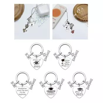 2025 Graduation Gifts School Graduation Keychain Stainless Steel Keyrings Stainless Steel Texture Perfect for Boys Girls T1