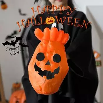 2025 Halloween Begging Bags Palm Skull Pumpkin Candy Bag with Tools Hand Shaped Candy Pouch Party Candy Snack Gift Decorations оранжевый