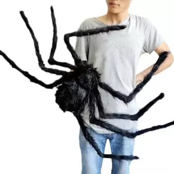 2025 Halloween Giant Black Plush Spider Decoration Oversized Spider Decoration Props Party Chamber Prank Simulation Plush Spider 30CM
