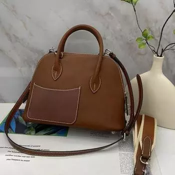 2025 Head Layer кожаная сумка для боулинга 27 см сумка-ракушка из натуральной кожи через плечо высококачественная универсальная женская сумка 27x9.5x19cm серый