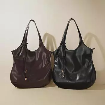 2025 High-End Women s Cowhide Shoulder Bag | Fashionable, Versatile Large-Capacity Commuter Bucket Bag