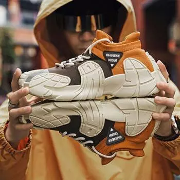 2025 хлопковая обувь осень-зима новая летающая тканая теплая утолщенная повседневная обувь для активного отдыха повседневные трендовые модные носки рот мужская обувь 39