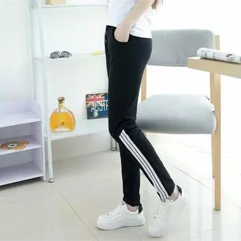 2025 Хлопковые шаровары с тремя полосками и логотипом для подростков и девочек 2XL (65-73kg)