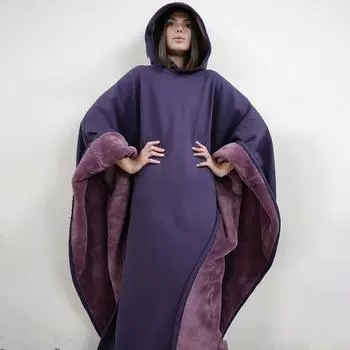 2025 Hoodie Cloak Blanket, Hoodie Blanket-Cloak Tops, Trendy Cloak Robe Hoodie, Solid Casual Loose