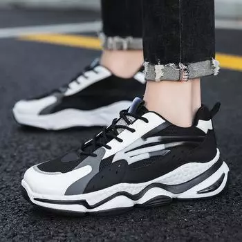 2025 импортная торговая обувь для папы, весенняя новая повседневная обувь для активного отдыха, мужская спортивная обувь, универсальные кроссовки для бега, молодежная волна 39 чёрный