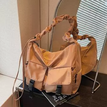 2025 Ins Style Большая вместительная мягкая сумка через плечо для женщин - Простая и повседневная 40*17*33 чёрный