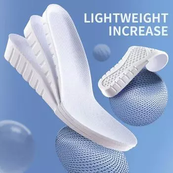 2025 Invisiable Height Increase Insoles for Feet Breathable Elevator Height Increase Templates Insoles for Women Men Shoes Pads EU35-36(230mm)