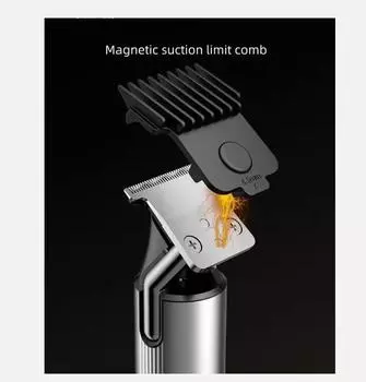 2025 IPX6 Водонепроницаемая машинка для стрижки волос Электробритва Ножницы Карвинг Масло Головка Push Haircut Триммер С Магнитным Всасывающим Ограничением Гребень