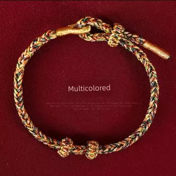 2025 Этот Год Животного Красный Веревочный Браслет Красный Наручный Ремешок Бусины Нанизывание Ручной Работы Плетеный Веревочный Шнур для Браслета из Бусин Золотые Полуфабрикаты Multicolored 14-18cm