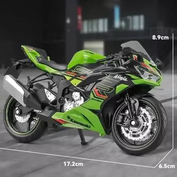 2025 Kawasaki Ninja ZX-6R Cross-country Мотоцикл Модель Сплава Гоночный Моделирование Металл Уличный Мотоцикл Модель Подарок Для Детей серый