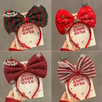 2025 Kids Headband Christmas Cosplay Cartoon Elk Snowflake Bow Hairband Birthday Party Headwear Halloween Gifts Hair Accessories