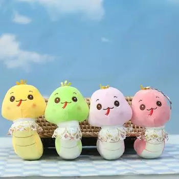 2025 Китайский милый зодиакальный змея плюшевая подвеска мягкая кукла талисман удачи подарки для детей аксессуары своими руками C