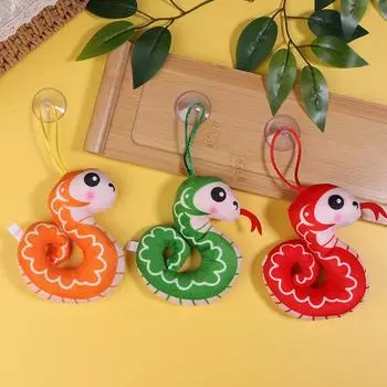 2025 Китайский Новый год украшения милый зодиакальный змея плюшевый брелок кулон мягкая кукла счастливый талисман для детей подарки оранжевый