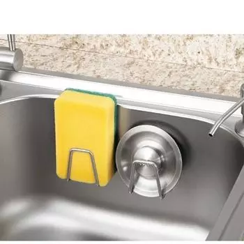 2025 Kitchen Stainless Steel Sink Sponges Holder Self Adhesive Drain Drying Rack Kitchen Wall Hooks Accessories Storage Organizer