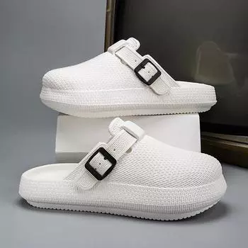 2025 Классические мужские сабо Шлепанцы Модные мужские стельки из ЭВА Мюли Тапочки с поддержкой свода стопы Водонепроницаемые садовые туфли Регулируемые сандалии 36 белый