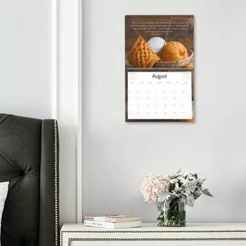 2025 Knitting Calendar Yarn Monthly Planner with Inspirational Yarn Lover Quotes 12 Month Knit Wall