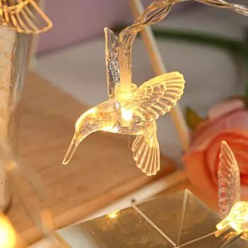 2025 Колибри гирлянды 40 светодиодных лампочек Мини Винтаж Рождество Хэллоуин декоративные гирлянды патио сад дом 692 1.5M 10leds batteryy