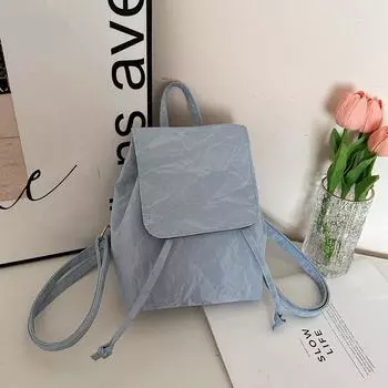 2025 колледж стиль новая мода ретро американская текстура однотонный повседневный портативный рюкзак женский чёрный