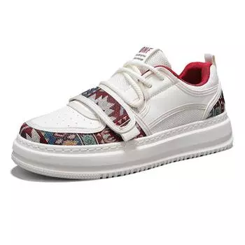 2025 Korean version of men s shoes, new thick-soled small white shoes, trendy, versatile, breathable, youth fashion casual shoes 39 красный