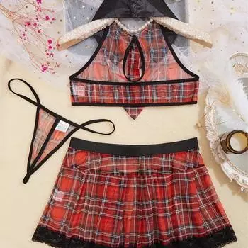 2025 Кружевная вышивка Перспективный Подвеска Соблазнение Сексуальное платье Комплект из двух частей S