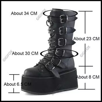 2025 large size autumn and winter large size thick-soled belt buckle muffin women s medium boots Martin boots 35-43 35