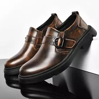 2025 large size autumn new men s shoes business dress men s casual leather shoes retro British Shoes 38