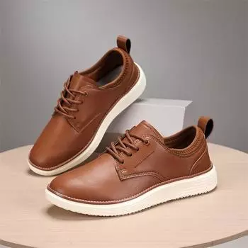 2025 Leather Men s Oxford Platform Non-slip Lightweight Outdoor Sports Leisure Hiking Shoes 39 коричневый