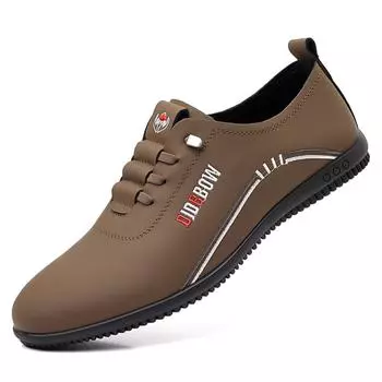 2025 leather shoes, soft leather men s shoes, soft sole men s business casual shoes, Baita light skate shoes 39 жёлтый