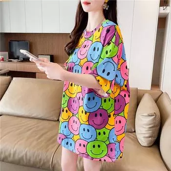 2025 летние футболки модные забавные мультяшные принты графические футболки женские Harajuku свободные женские футболки корейская одежда топы уличная одежда Y2k M