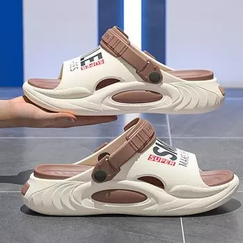 2025 Летние и весенние поддерживающие тапочки для женщин и мужчин | Мягкие тапочки с толстой подошвой для облегчения боли | Тапочки для душа 40-41 чёрный