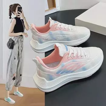 2025 Летние корейские дышащие женские модные кроссовки BK882 39 фиолетовый/белый