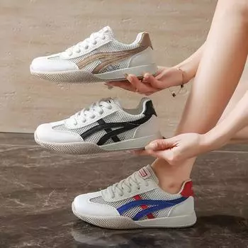 2025 летние маленькие белые туфли, новая корейская версия, женские студенческие сетчатые туфли на платформе для спорта и отдыха, женские туфли DY1105 35 синий