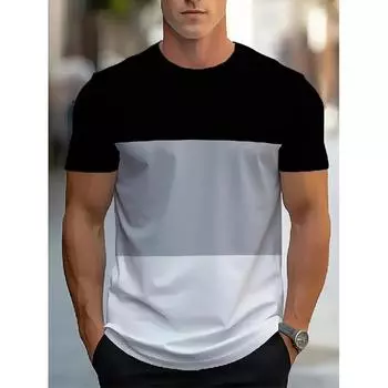 2025 Летние модные футболки для мужчин Повседневные 3D-принты Harajuku Personality Круглый вырез с коротким рукавом S