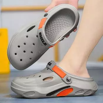 2025 летние мужские тапочки легкие EVA мужские повседневные туфли Hole Shoes Outdoor Garden Clogs мужские пляжные плоские шлепанцы 39 хаки