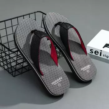 2025 летние новые повседневные креативные забавные шлепанцы на толстой подошве мужские тапочки в горошек черные серые взрослые 40 чёрный